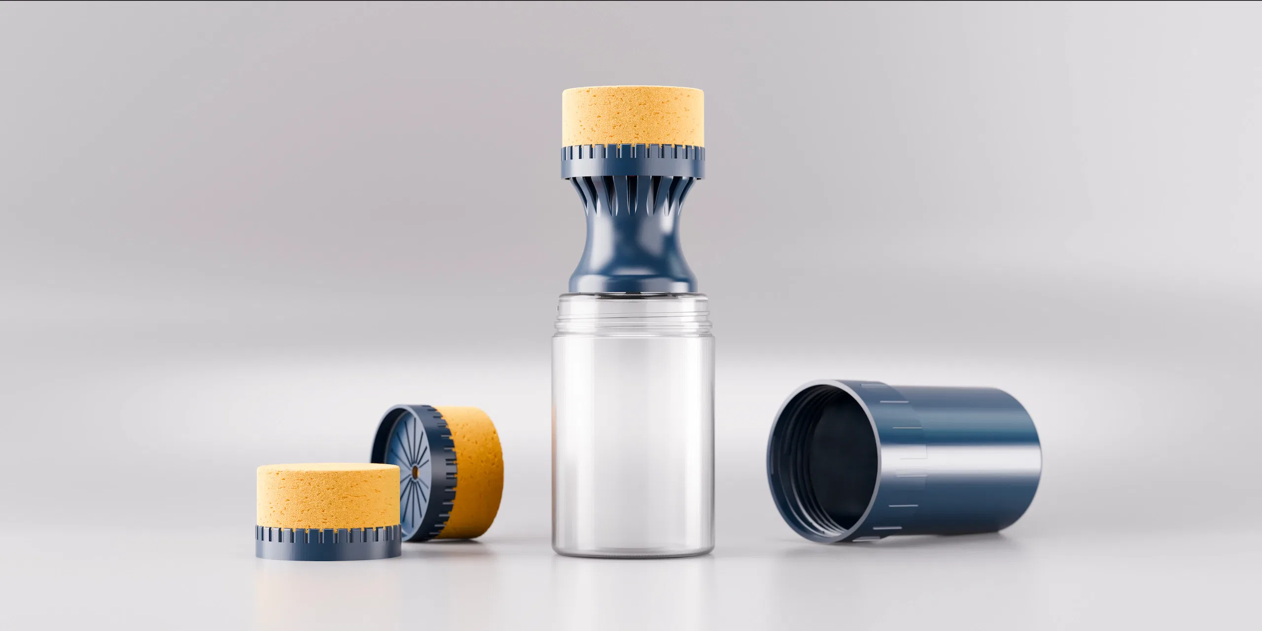 Flasche mit Schaumstoffapplikator und abnehmbarem Deckel